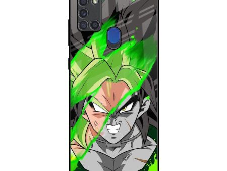 Anime Green Splash Glass Case for Samsung A21s Online Sale