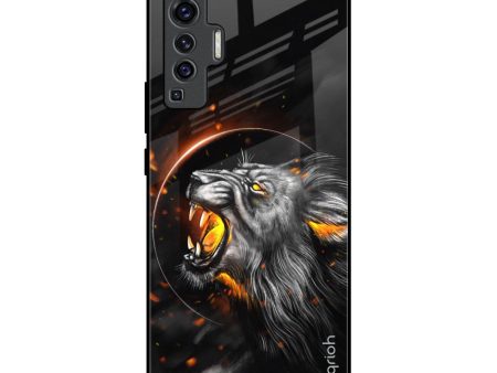 Aggressive Lion Glass Case for Vivo X50 Online