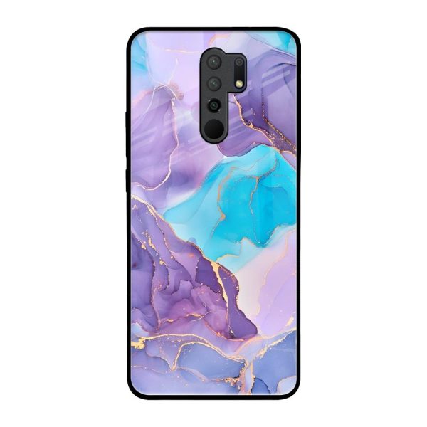 Alcohol ink Marble Glass Case for Redmi 9 prime For Sale