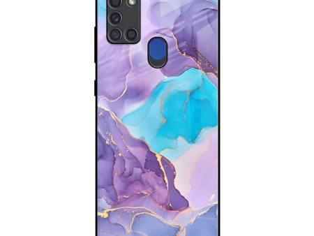 Alcohol ink Marble Glass Case for Samsung A21s For Sale