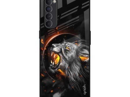 Aggressive Lion Glass Case for Oppo Reno4 Pro Fashion