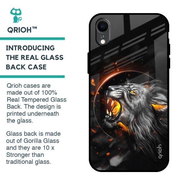 Aggressive Lion Glass Case for iPhone XR Online Hot Sale