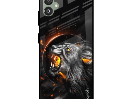 Aggressive Lion Glass Case for Samsung Galaxy F14 5G Online Sale