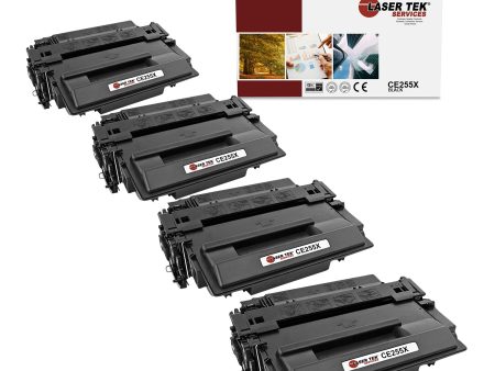 4 Pack HP 55X CE255X Black Compatible High Yield Toner Cartridge | Laser Tek Services For Discount