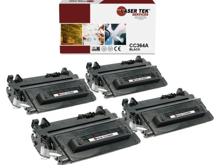 4 Pack HP 64A CC364A Black Compatible Toner Cartridge | Laser Tek Services For Sale