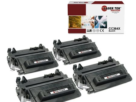 4 Pack HP 64X CC364X Black Compatible High Yield Toner Cartridge | Laser Tek Services Online now